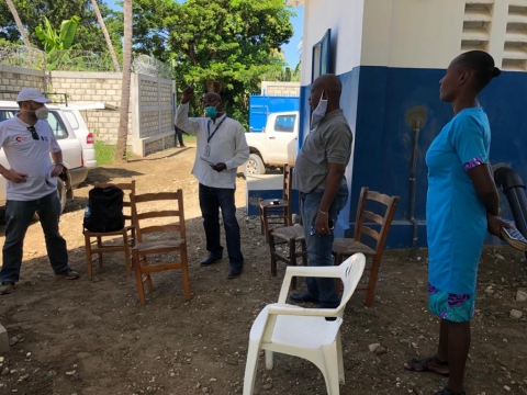 Visita a los trabajos de instalación de un bombeo solar en Lafond (Jacmel, Haití)